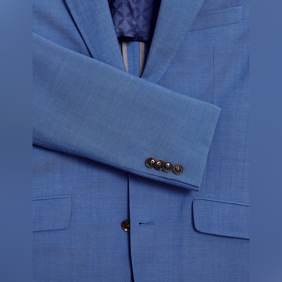 Ted Baker London Jaying Slim Fit Textured Wool Suit Jacket in Blue - Picture 3 of 16